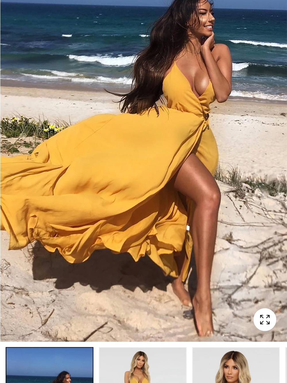 Fashion Nova Mustard Yellow Wrap Maxi Dress